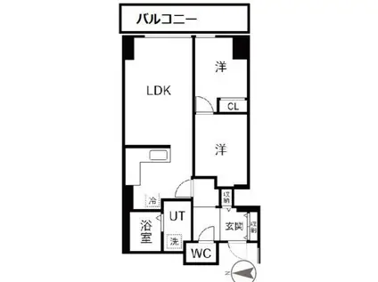 シティコート目黒4棟(2LDK/2階)の間取り写真