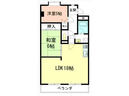ステージ21(2LDK/2階)の間取り写真
