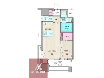 パークフラッツ弁天町駅前(1K/8階)の間取り写真