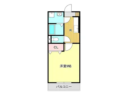 アズフレンディ(1K/1階)の間取り写真