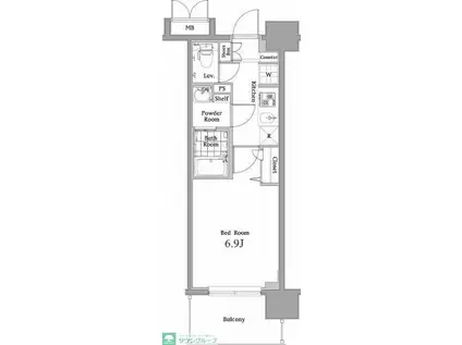 N-STAGE西川口(1K/12階)の間取り写真