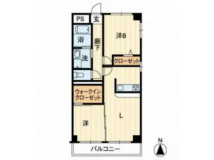 深可ヒュッテ(2LDK/4階)の間取り写真