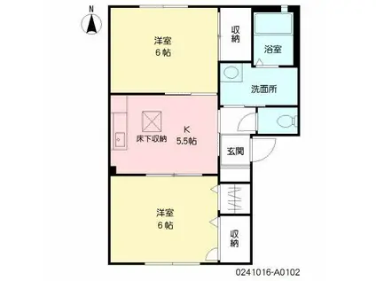 T・Sファミール  I棟(2K/1階)の間取り写真