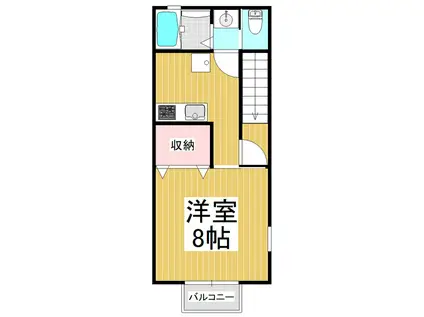 LUANA桐(1K/2階)の間取り写真