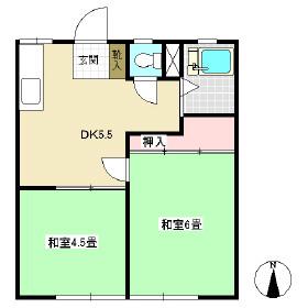 ニューハイツ御代田(2DK/2階)の間取り写真