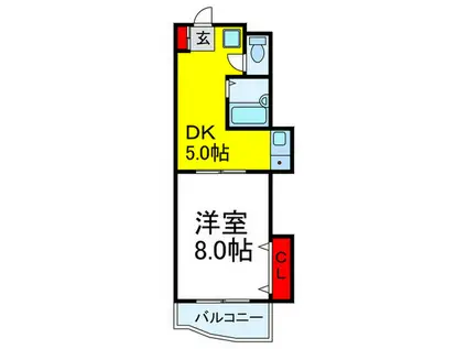 杏樹SENRIYAMA(1DK/3階)の間取り写真