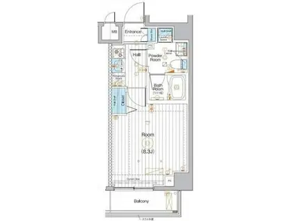 MAXIV墨田八広DUE(1K/4階)の間取り写真