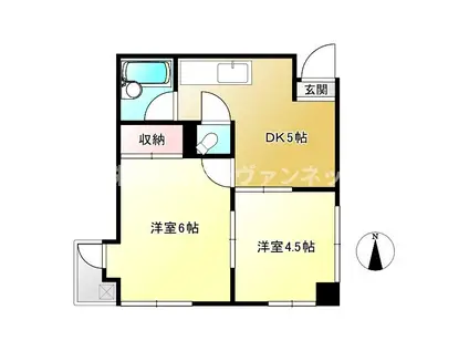 コーポサンライズ(2DK/2階)の間取り写真