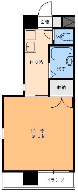 エクセル緑町(1K/4階)の間取り写真