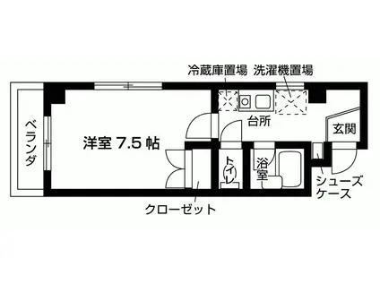 スカーラ12(1K/2階)の間取り写真