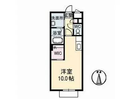 フレール山北(ワンルーム/2階)の間取り写真