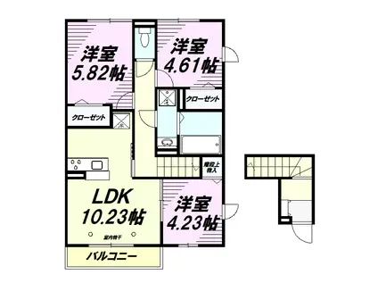 ラフィネ(3LDK/2階)の間取り写真