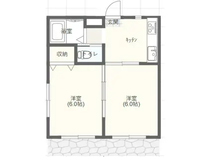 レジデンス伊興(2K/1階)の間取り写真