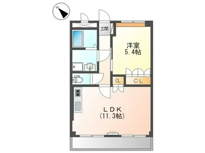 ソレイユ一条院(1LDK/1階)の間取り写真