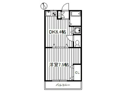 ミレニアムII(1DK/1階)の間取り写真