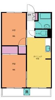 大雄山マンション(2DK/2階)の間取り写真
