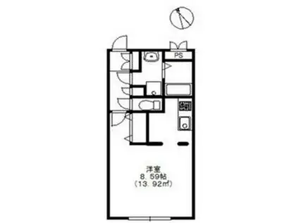 BRANCHE本陣(ワンルーム/3階)の間取り写真