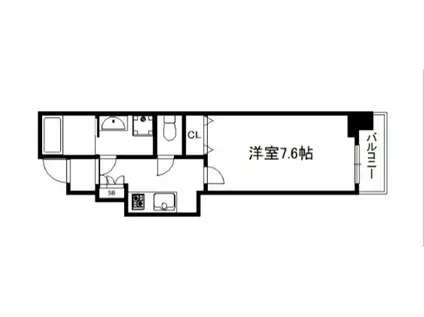 CALM河原町二条(1K/3階)の間取り写真