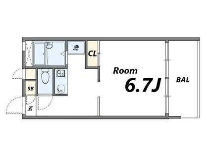 レオパレスレヴェルベールI(1K/1階)の間取り写真