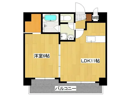 グランパルク柊館(1LDK/5階)の間取り写真