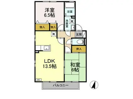 リージャ・パレ(2LDK/2階)の間取り写真