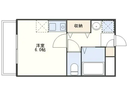 ビューライフ玖島(ワンルーム/2階)の間取り写真