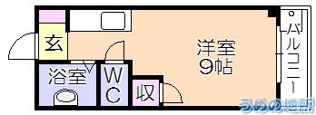 ルピナス(ワンルーム/2階)の間取り写真