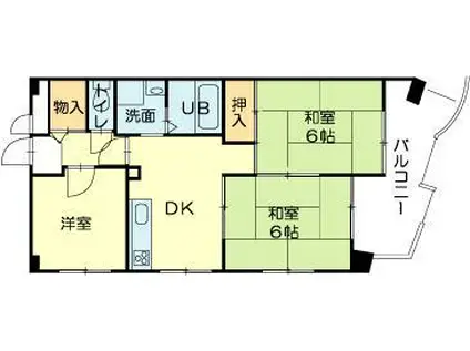 ロイヤルコーポ宝殿(3DK/5階)の間取り写真