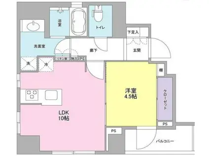 ルクリアコート(1LDK/7階)の間取り写真