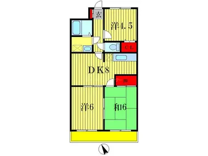セイハ松飛(3DK/3階)の間取り写真