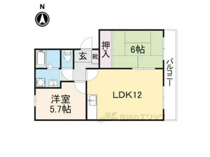 セピアヒルズ(2LDK/2階)の間取り写真