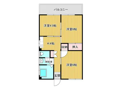 高田ビル(3K/1階)の間取り写真