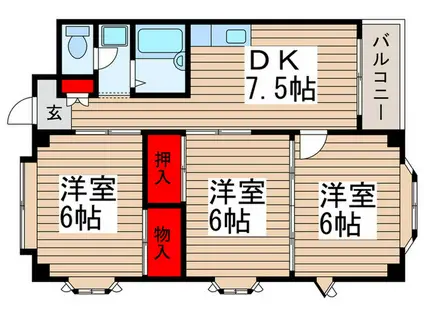 ニューブライトマンション(3DK/3階)の間取り写真