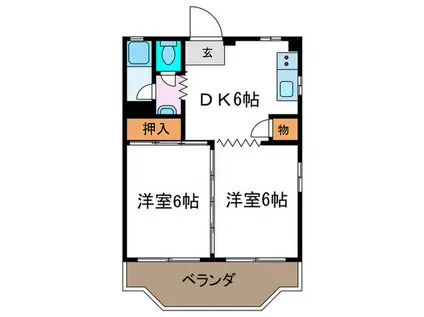 三宅マンション(2DK/3階)の間取り写真