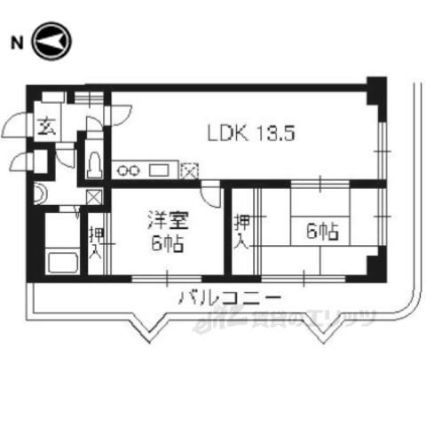 インペリアルパレス・リバーサイド(2LDK/7階)の間取り写真