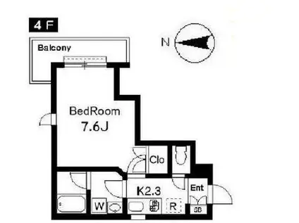 LECIEL大山(1K/4階)の間取り写真