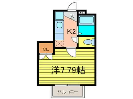 コーネルドーム(1K/1階)の間取り写真