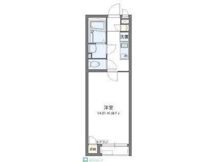 クレイノジュネス南栗原(1K/1階)の間取り写真