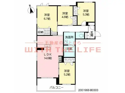 MAST東櫛原(4LDK/3階)の間取り写真