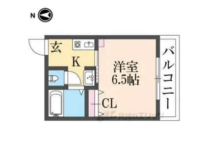 アーバンコート香里園(1K/3階)の間取り写真