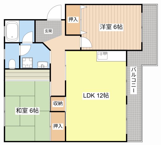 エイトハイツ坂本(2LDK/5階)の間取り写真