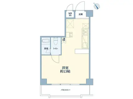 ダイアパレス日吉(ワンルーム/4階)の間取り写真