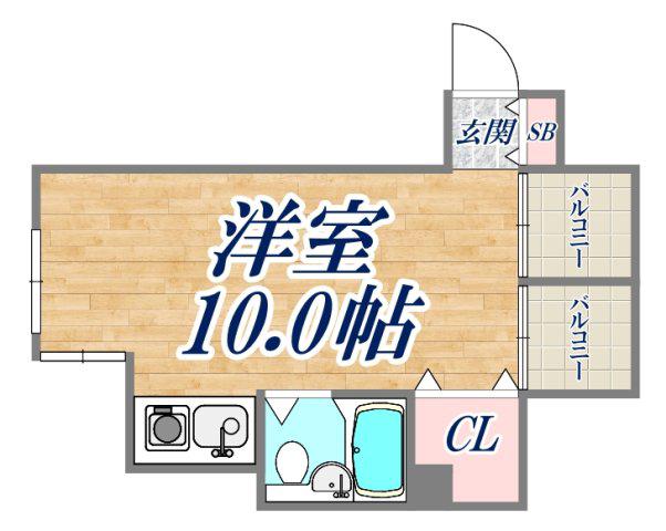 坂口ポートハイツ(ワンルーム/3階)の間取り写真