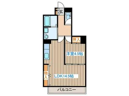 朝日プラザ九番丁-II(1LDK/2階)の間取り写真