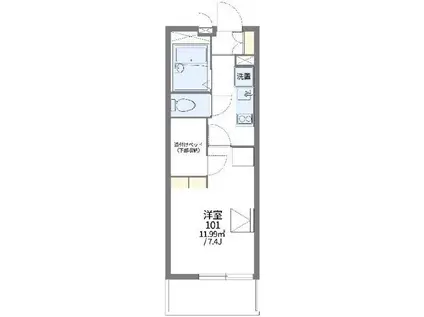 レオパレスバーディパレス(1K/1階)の間取り写真