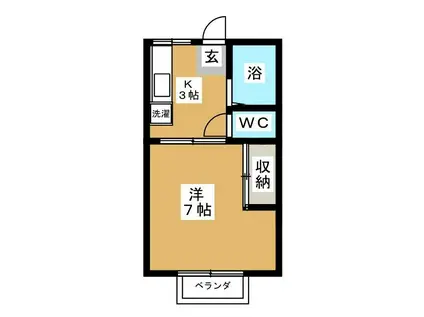 サンハイツ I(1K/2階)の間取り写真