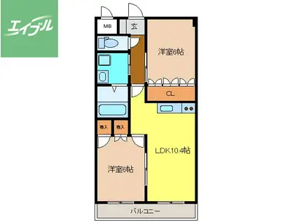 ＪＲ鹿児島本線 基山駅 徒歩16分 2階建 築19年(2LDK/1階)の間取り写真