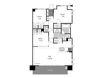 ザ・グランアルト栄(3LDK/2階)の間取り写真