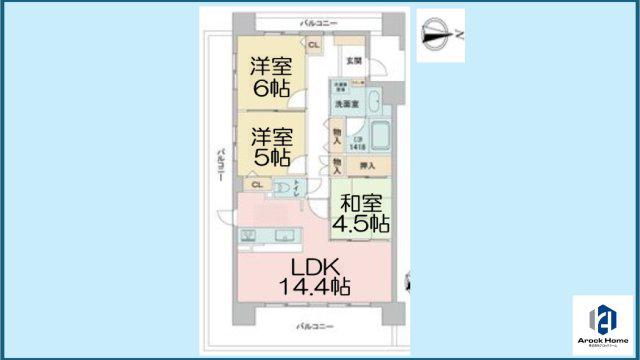 WILLDO黒川(3LDK/3階)の間取り写真