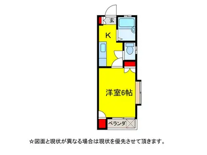 昭銀ハイツ(1K/2階)の間取り写真